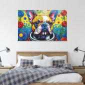 TOILE BOULEDOGUE FRANÇAIS DANS L'ESPACE 15 (Insitu(Chambre))