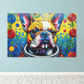 TOILE BOULEDOGUE FRANÇAIS DANS L'ESPACE 15 (Insitu (Plancher de Bois))