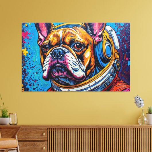 TOILE BOULEDOGUE FRANÇAIS DANS L'ESPACE 6 (Insitu(Salon))