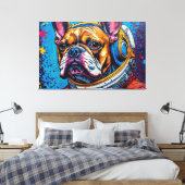 TOILE BOULEDOGUE FRANÇAIS DANS L'ESPACE 6 (Insitu(Chambre))