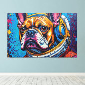 TOILE BOULEDOGUE FRANÇAIS DANS L'ESPACE 6 (Insitu (Plancher de Bois))
