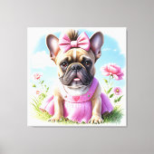 Toile Bouledogue français Fleurs Bouledogue français (Recto)