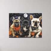 Toile Bouledogue français Halloween épouvantable (Recto)
