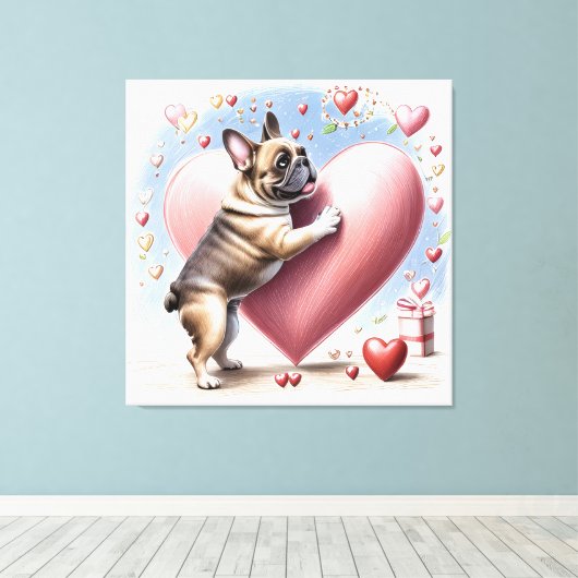 Toile Bouledogue français maladie de Hirschsprung French (Insitu (Plancher de Bois))