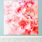 Toile Boules de fleurs de cerisier d'aquarelle (Insitu (Plancher de Bois))
