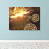 Toile Boules flottantes dans l'espace interstellaire (Insitu (Plancher de Bois))