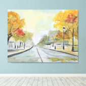 Toile Boulevard d'automne à Paris Expressionniste (Insitu (Plancher de Bois))