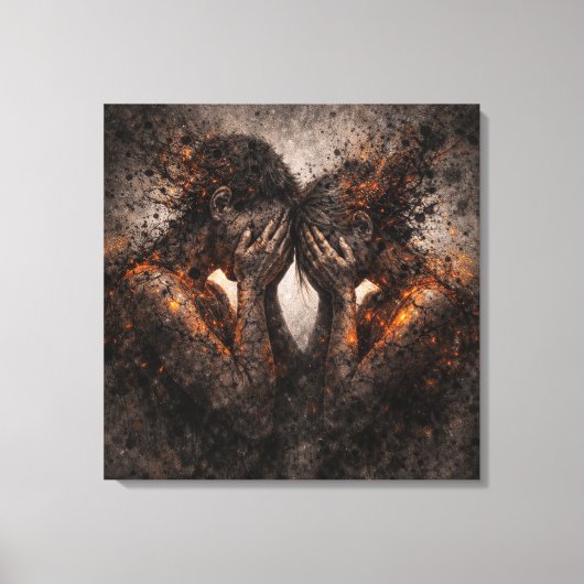 Toile Bound by Fire: A Couple's Shared Struggle (Recto)