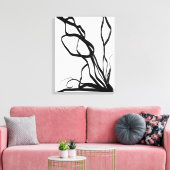 Toile Bouquet Blanc : Abstrait blanc & noir (Insitu(Salon))