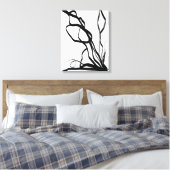 Toile Bouquet Blanc : Abstrait blanc & noir (Insitu(Chambre))