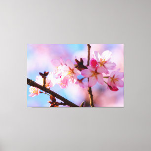 Toile Bouquet de fleurs de sakura à l'ombre d'un arbre