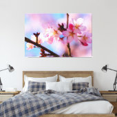 Toile Bouquet de fleurs de sakura dans l'ombre d'un arbr (Insitu(Chambre))