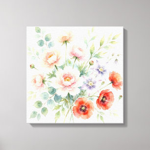 Toile Bouquet de fleurs sauvages de jardin de campagne à