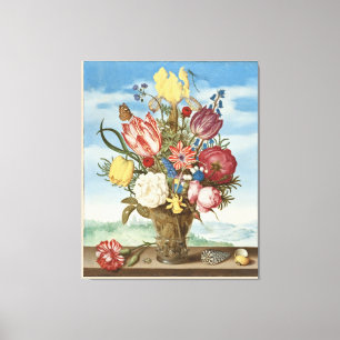 Toile Bouquet de fleurs sur une haie