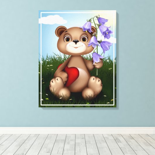 Toile Bouquet de garde d'ours Flower-39920 (Insitu (Plancher de Bois))