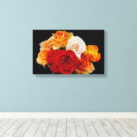 Toile Bouquet de Roses en noir (Insitu (Plancher de Bois))