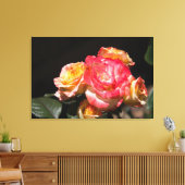 Toile Bouquet de Roses lumineux (Insitu(Salon))