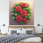 Toile Bouquet de roses rouges vibrant (Insitu(Chambre))