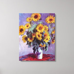 Toile Bouquet de tournesols de Claude Monet, Art Vintage