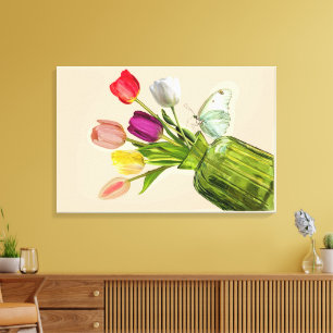 Toile bouquet de tulipes