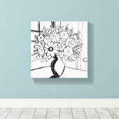 Toile Bouquet de vase de fleurs minimaliste moderne (Insitu (Plancher de Bois))