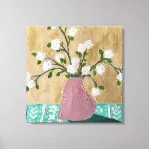 Toile Bouquet floral dans un vase n° 2 : Cottagecore flo