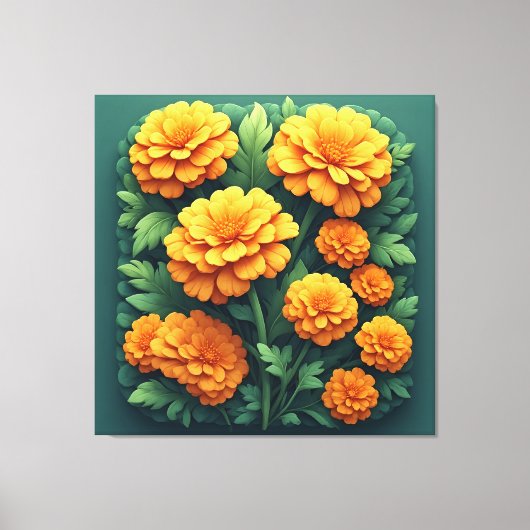 Toile Bouquet vibrant de soucis orange (Recto)
