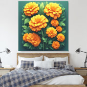 Toile Bouquet vibrant de soucis orange (Insitu(Chambre))