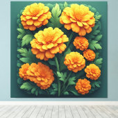 Toile Bouquet vibrant de soucis orange (Insitu (Plancher de Bois))