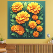 Toile Bouquet vibrant de soucis orange (Insitu(Salon))