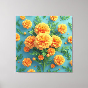 Toile Bouquet vibrant de soucis orange