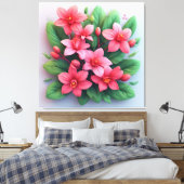 Toile Bouquet Vif Avec Fleurs Roses (Insitu(Chambre))