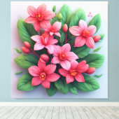 Toile Bouquet Vif Avec Fleurs Roses (Insitu (Plancher de Bois))