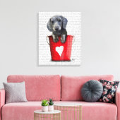 Toile Bouquets d'amour Chiot de Dachshund (Insitu(Salon))