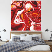 Toile Bourgogne et blanc Digital Fluid Art (Insitu(Chambre))