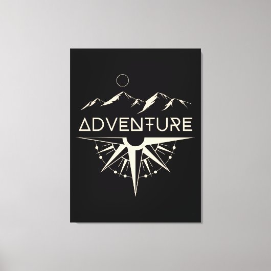 Toile Boussole d'aventure Montagnes (Recto)