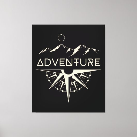 Toile Boussole d'aventure Montagnes (Recto)