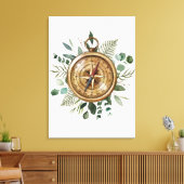 Toile Boussole de feuillage à l'aquarelle (Insitu(Salon))