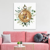 Toile Boussole de feuillage à l'aquarelle (Insitu(Salon))