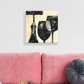 Toile Bouteille à vin avec deux verres (Insitu(Salon))