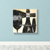 Toile Bouteille de vin et verre (Insitu (Plancher de Bois))