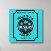 Toile Bouteille Gin Personnalisée (Recto)