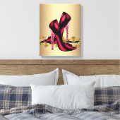 Toile Boutique Chaussures Léopard Noir et Rouge (Insitu(Chambre))