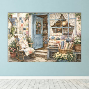 Toile Boutique de Courtepoint Cottagecore Français Aquar