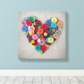 Toile Boutons colorés Coeur (Insitu (Plancher de Bois))