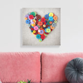 Toile Boutons colorés Coeur (Insitu(Salon))