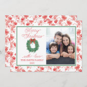 Toile Bow krans kerst Kaart (Voorkant / Achterkant)