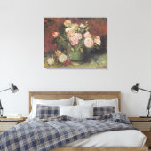 Toile Bowl avec Peonies et Roses par Vincent van Gogh (Insitu(Chambre))