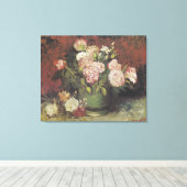 Toile Bowl avec Peonies et Roses par Vincent van Gogh (Insitu (Plancher de Bois))