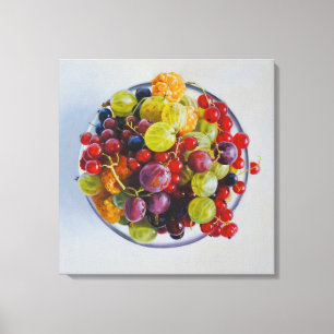 Toile Bowl of Berries - Hyperréaliste Fruit Still Life